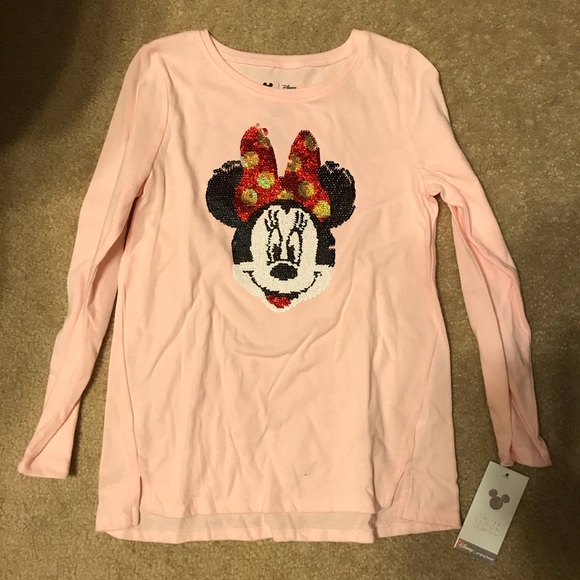 Girls pink Disney Minnie Mouse long sleeve shirt - Picture 1 of 5